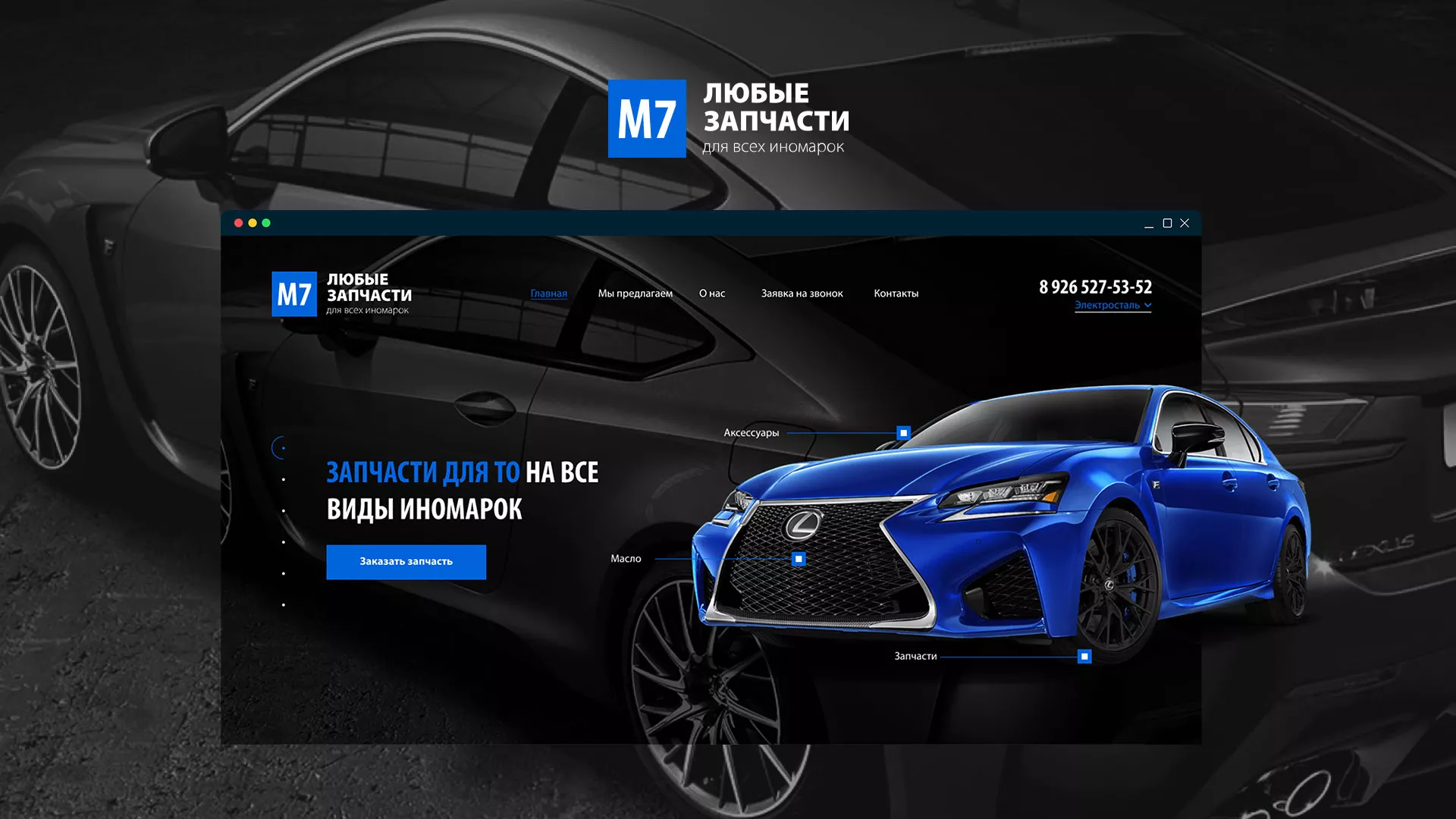 Разработка сайта магазина автозапчастей «М7» в Абинске