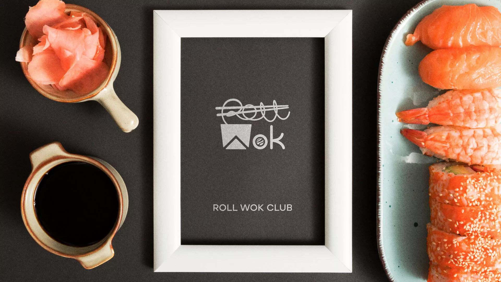 Разработка логотипа суши-бара «Roll Wok Club» в Абинске